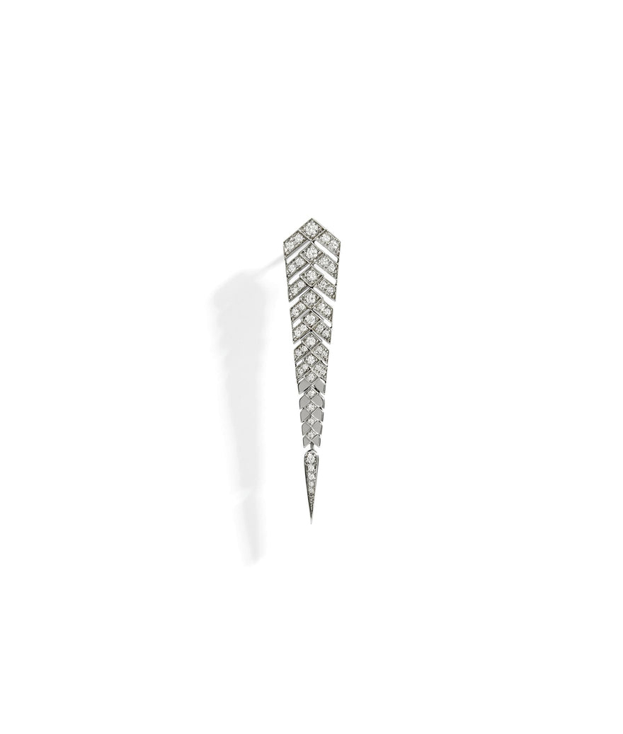 Boucle d'oreille Statement Stairway argent diamants - M