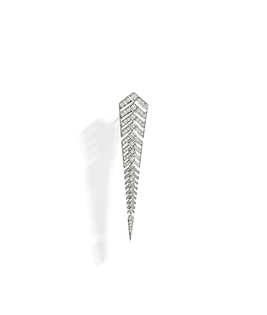 Boucle d'oreille Statement Stairway argent diamants - XL