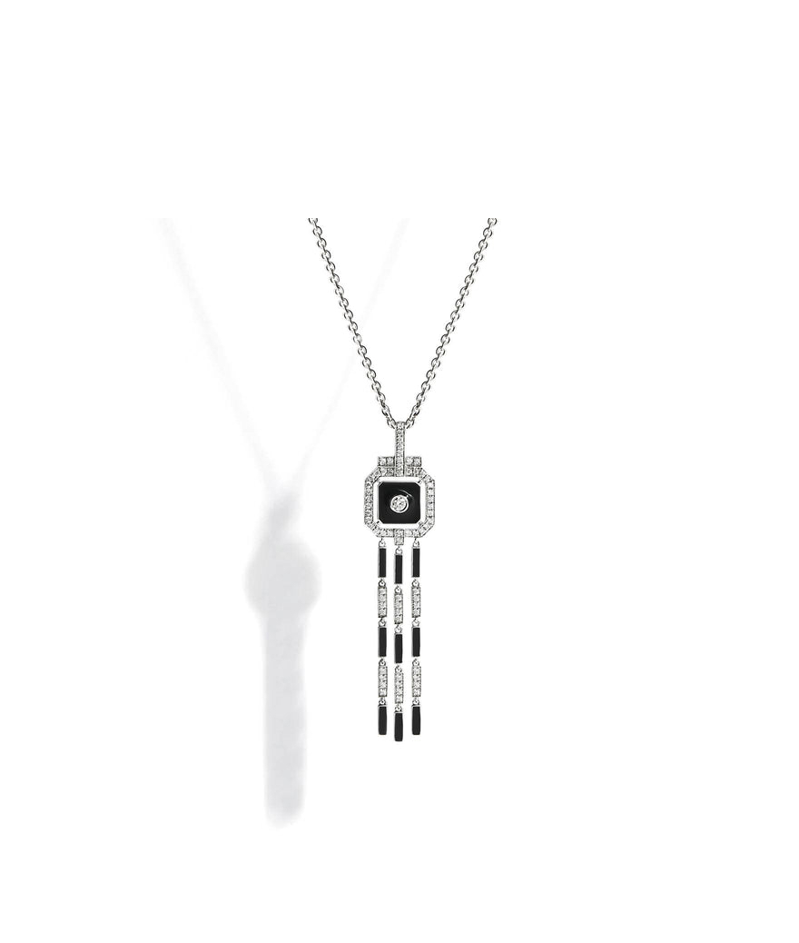 Collier Statement Skyway émail diamants argent