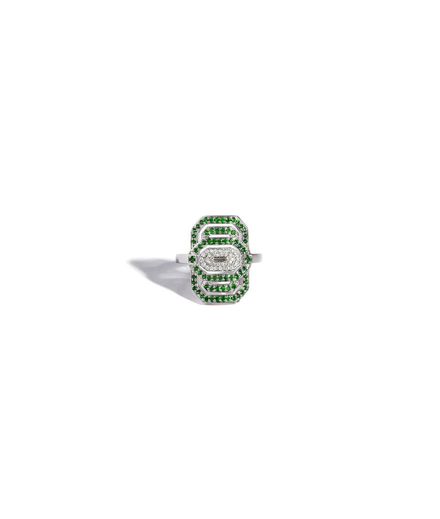 Bague Statement mini My Way tsavorites diamants argent