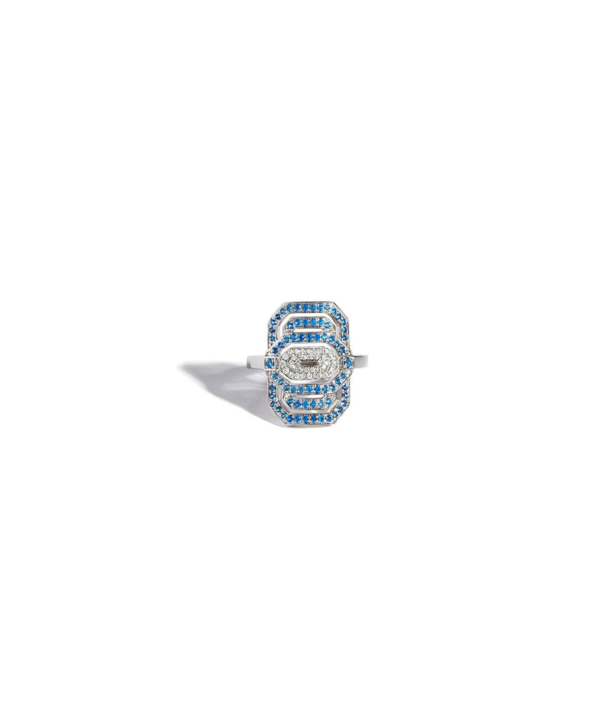 Bague Statement mini My Way topaze diamants argent