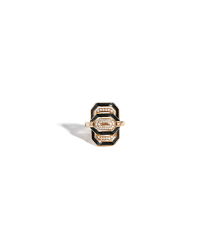 Bague Statement Mini My Way émail diamants et or rose