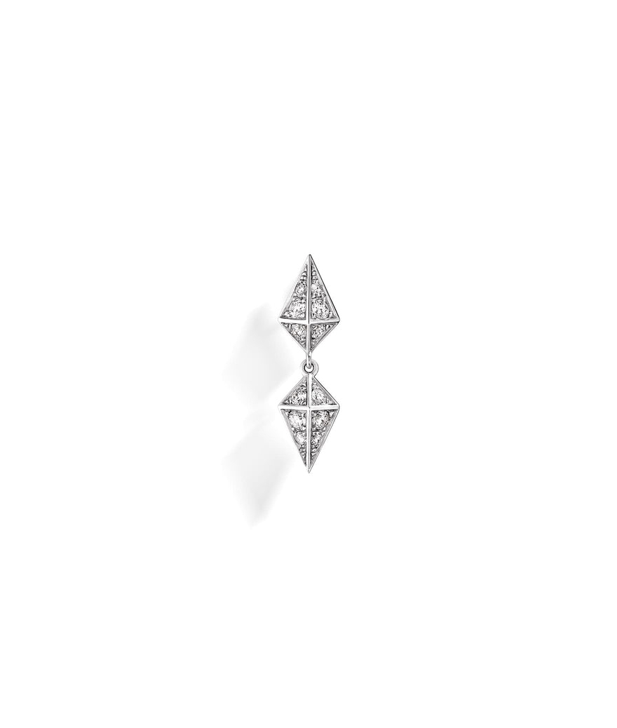 Boucle d'oreille Statement Rock Away argent diamants