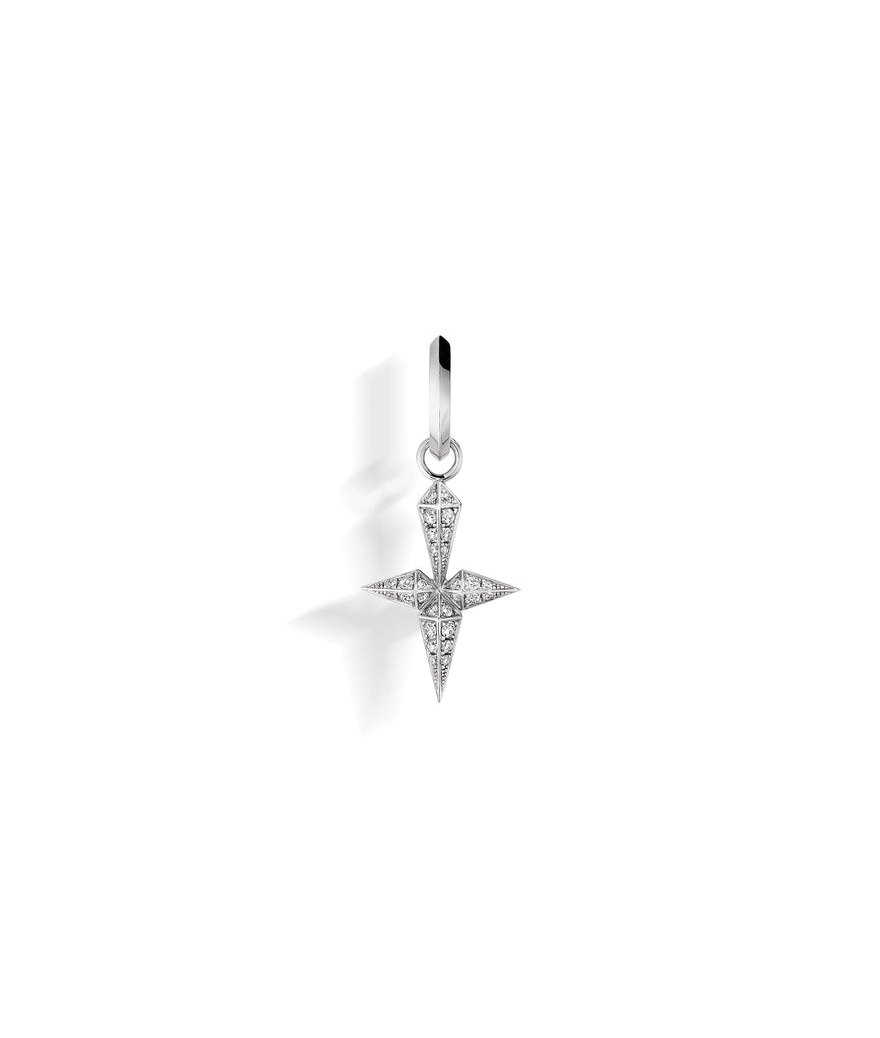 Créole Croix Statement Rock Away argent diamants