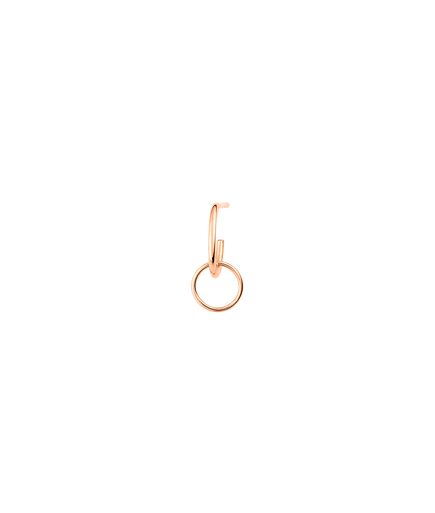 Boucle d'oreille Ginette NY Tiny Circle Drop or rose