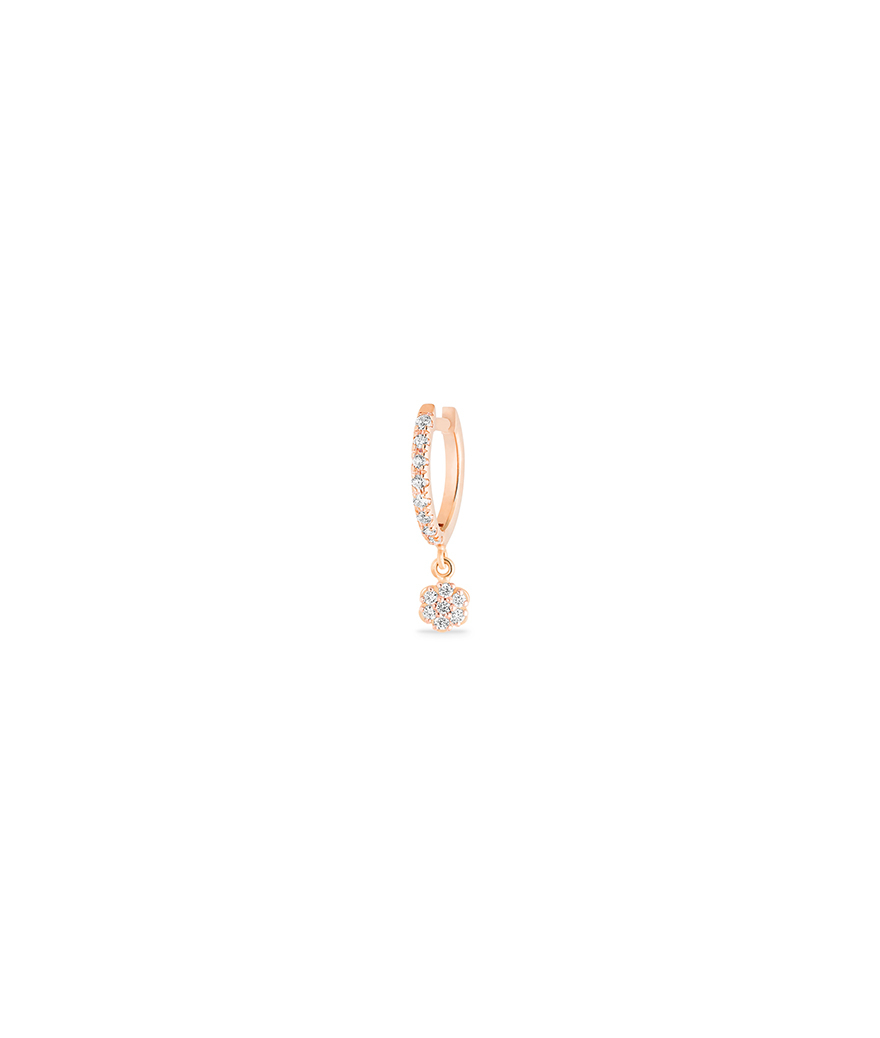 Boucle d'oreille Ginette NY Be Mine Lotus Solo Diamond Hoop or rose