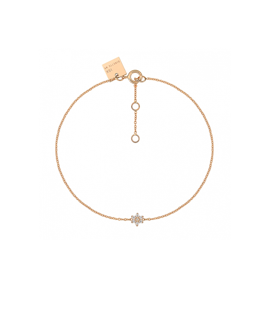 Bracelet Ginette NY mini diamond Star or rose