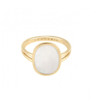 Bague Claverin Organic or jaune nacre blanche