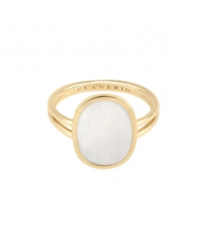 Bague Claverin Organic or jaune nacre blanche