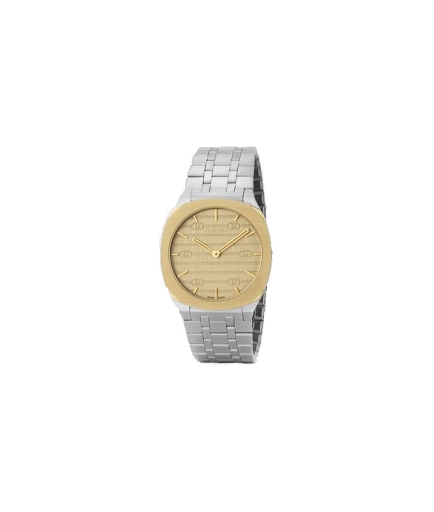 Montre GUCCI 25H 34 mm acier et plaqué or