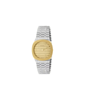 Montre GUCCI 25H 38 mm acier et plaqué or jaune