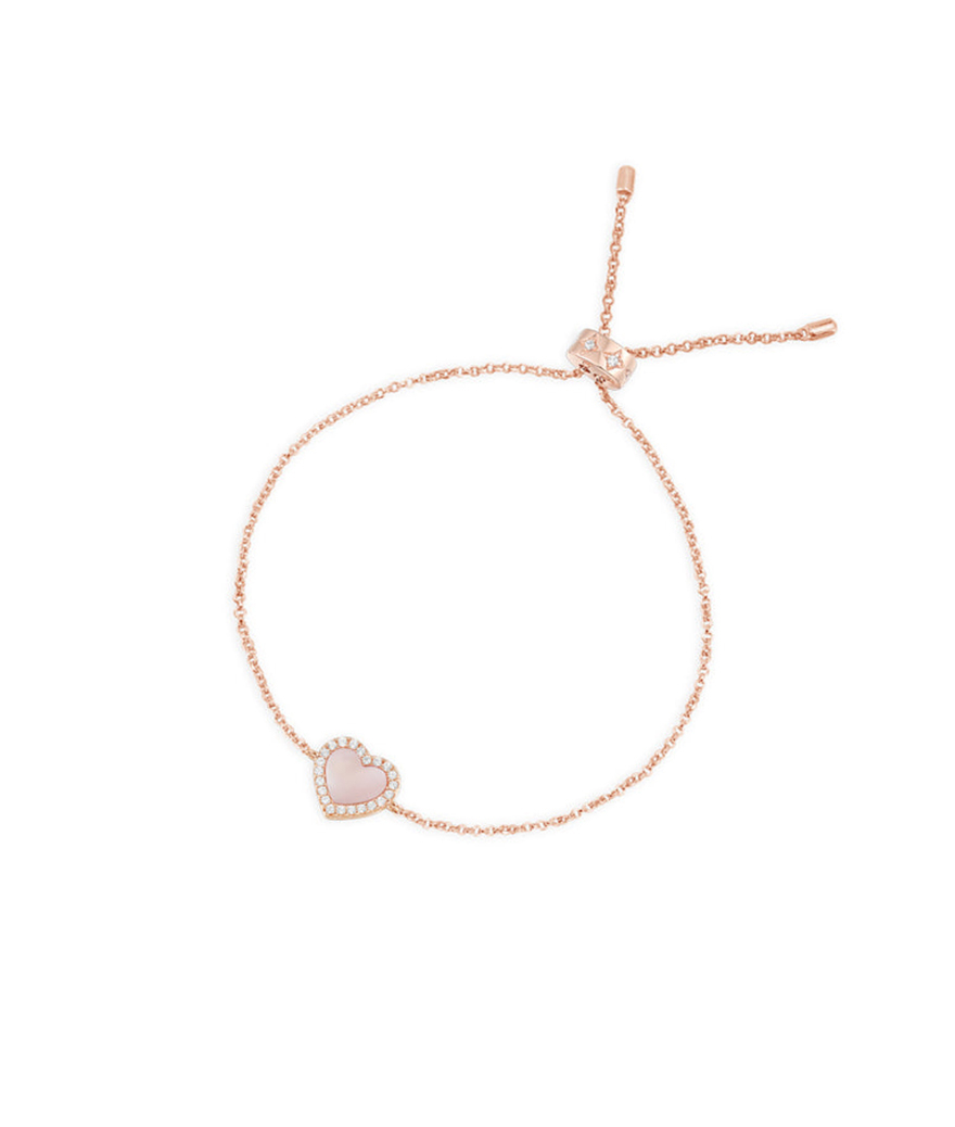 Bracelet APM Monaco ajustable coeur nacre rose