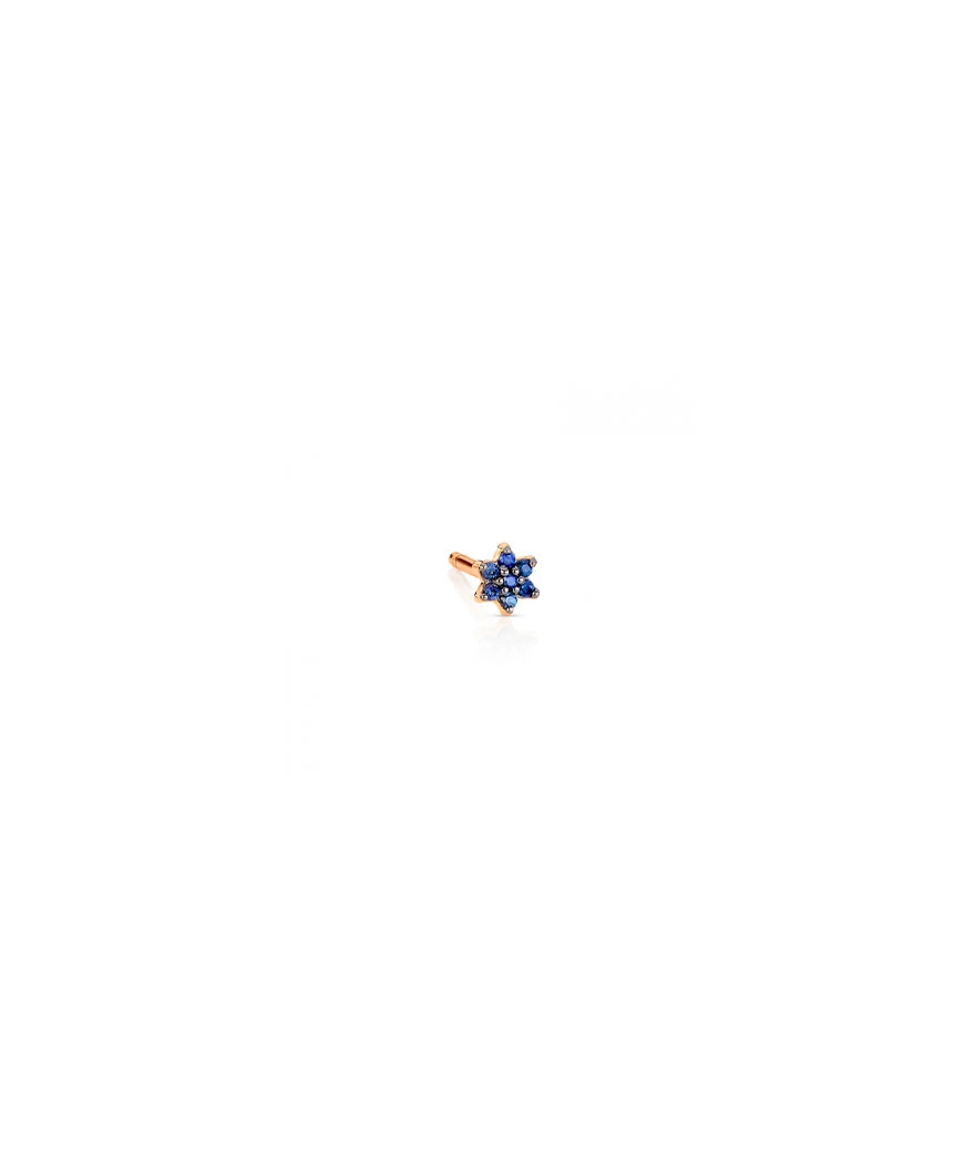 Boucle d'oreille Ginette NY mini saphire Star or rose