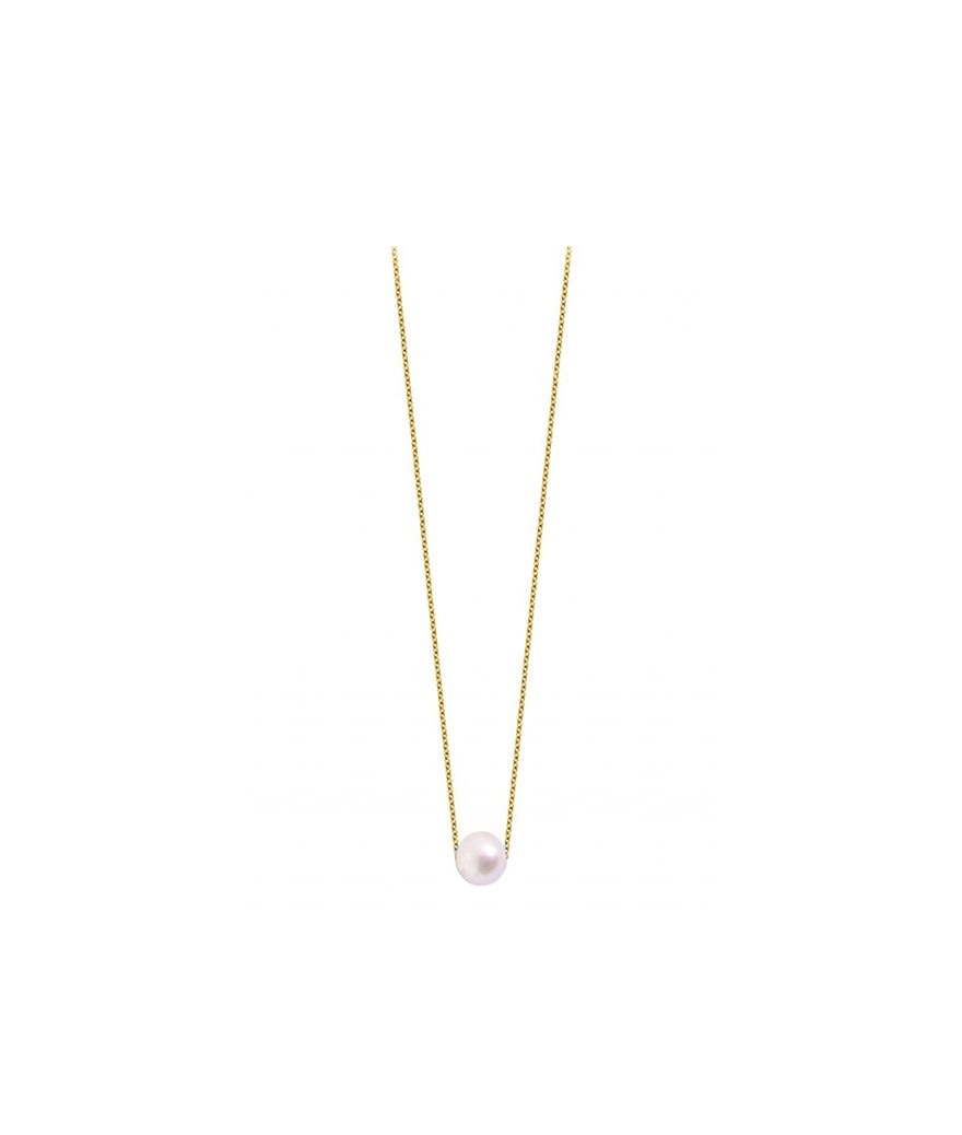 Collier Claverin Simply Pearly or jaune perle blanche