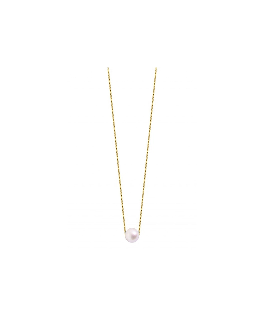 Collier Claverin Simply Pearly or jaune perle blanche