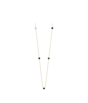 Collier Claverin Hope Five or jaune perles malachites et blanche