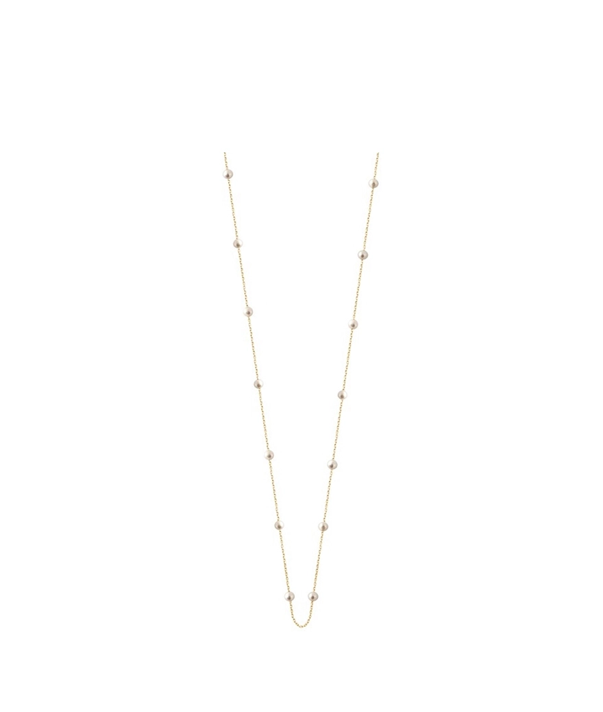 Collier Claverin Fortnight or jaune perles blanches