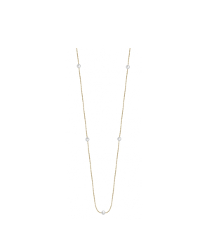 Collier Claverin Give Me 5 or jaune perles blanches