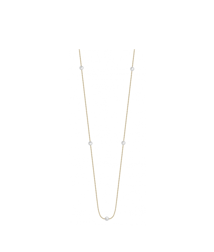 Collier Claverin Give Me 5 or jaune perles blanches