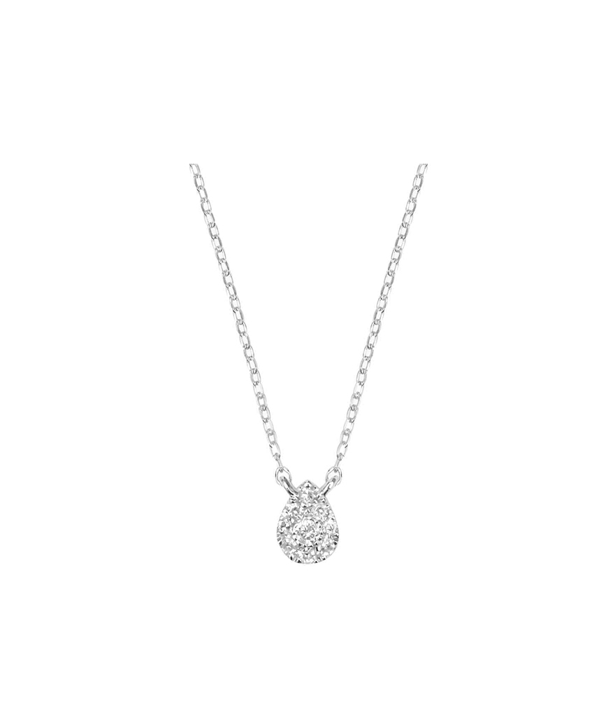 Collier Djula mini poire or blanc diamants