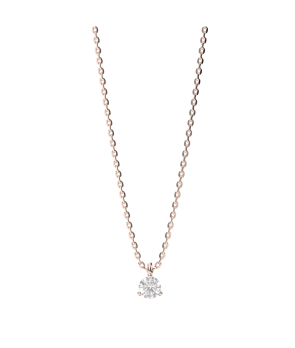 Collier solitaire Mademoiselle Frojo or rose diamant 0.10ct