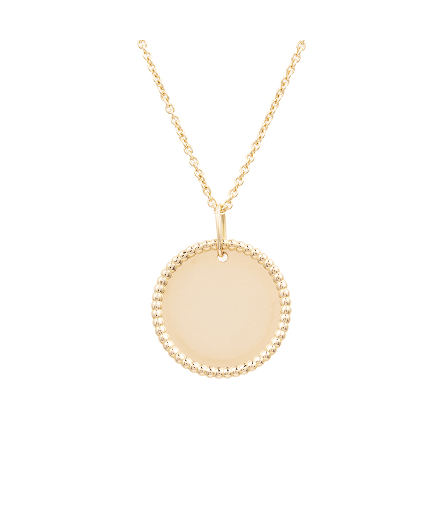 Collier Mademoiselle Frojo or jaune médaille perlée