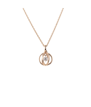 Collier Mademoiselle Frojo or rose pendentif sphère diamant