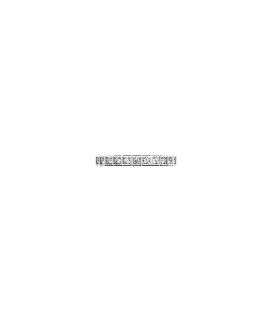 Bague Chopard Ice Cube or blanc diamants demi-sertis