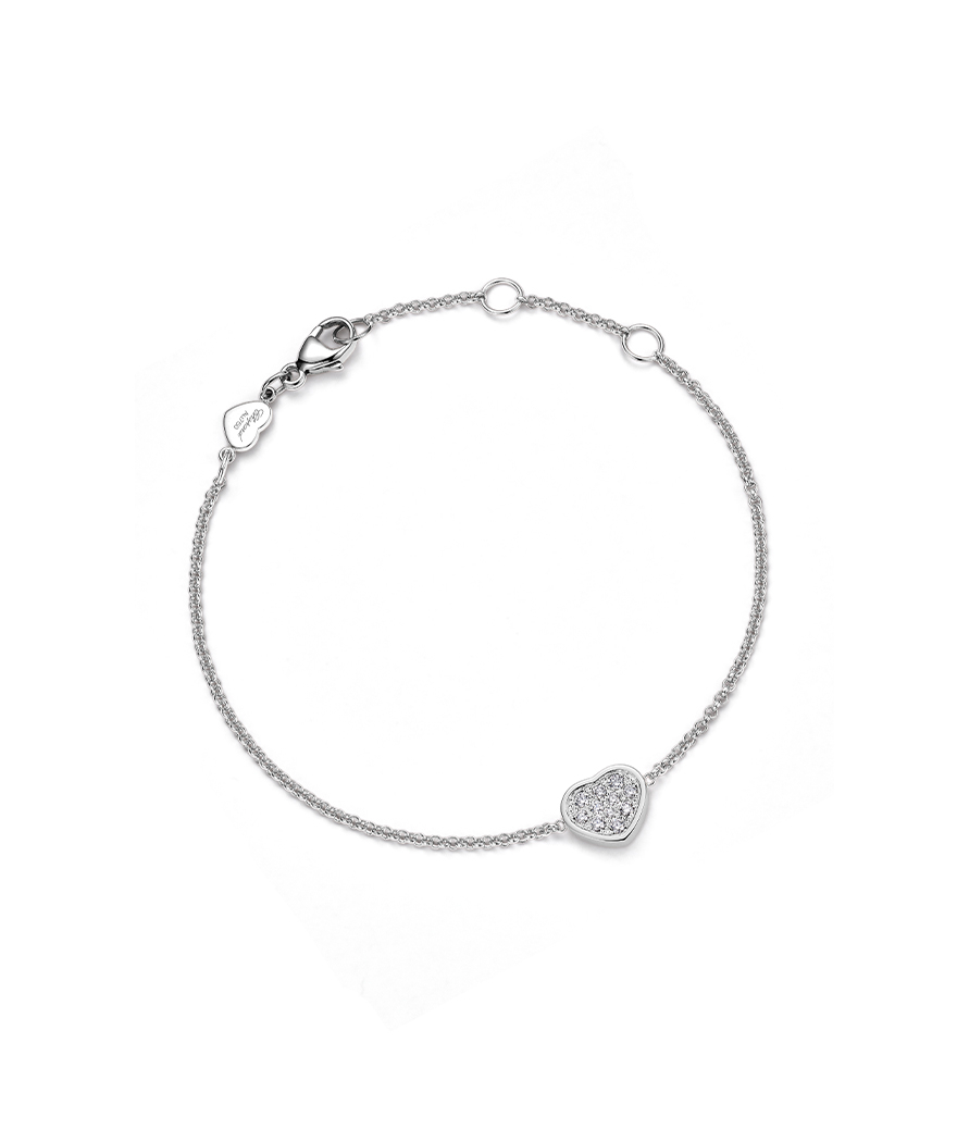 Bracelet Chopard My Happy Hearts or blanc et diamants