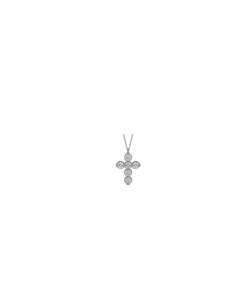 Pendentif Mademoiselle Frojo or blanc et diamants 0.20ct