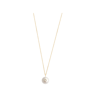 Collier Claverin Diamond Target or jaune, perle blanche et diamant