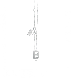 Collier Vanrycke Abécédaire "B" or blanc diamant