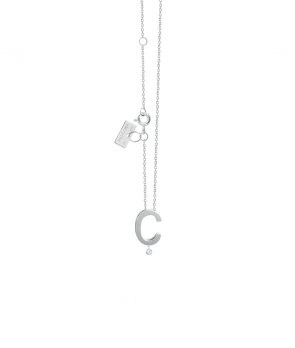 Collier Vanrycke Abécédaire "C" or blanc diamant