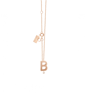 Collier Vanrycke Abécédaire "B" or rose diamant