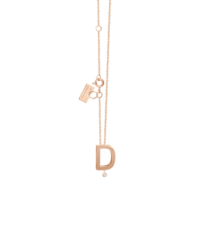 Collier Vanrycke Abécédaire "D" or rose diamant