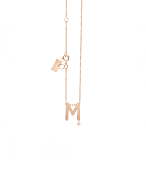 Collier Vanrycke Abécédaire "M" or rose diamant