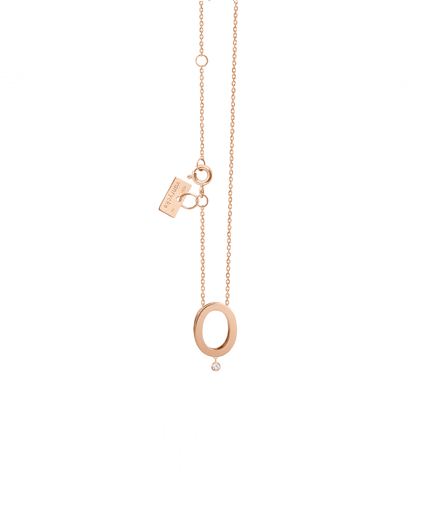 Collier Vanrycke Abécédaire "O" or rose diamant