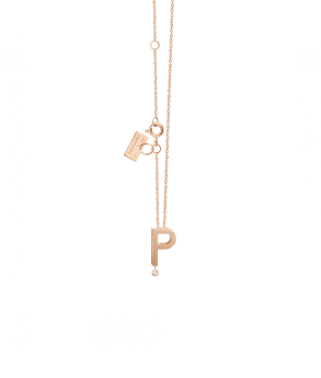 Collier Vanrycke Abécédaire "P" or rose diamant