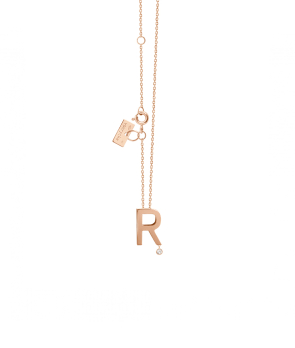 Collier Vanrycke Abécédaire "R" or rose diamant