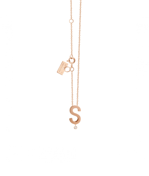 Collier Vanrycke Abécédaire "S" or rose diamant