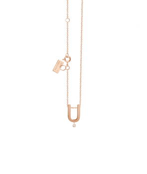 Collier Vanrycke Abécédaire "U" or rose diamant