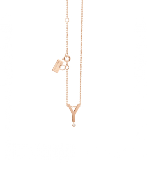 Collier Vanrycke Abécédaire "Y" or rose diamant