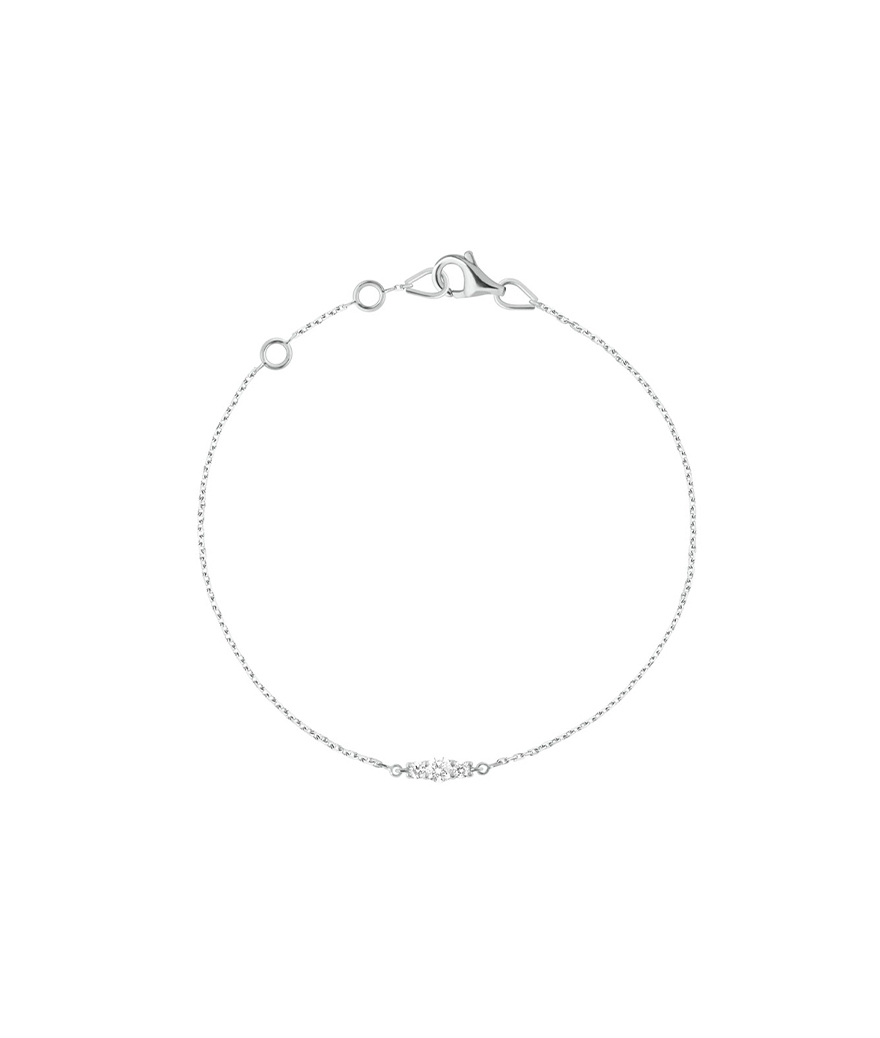 Bracelet Mademoiselle Frojo Trilogie or blanc diamants