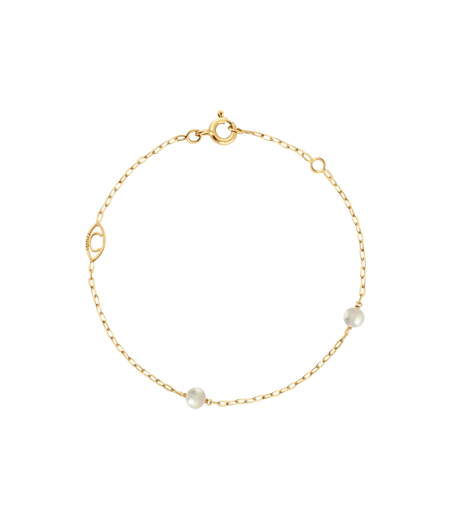 Bracelet Charlet Massilia or jaune perles d'eau douce