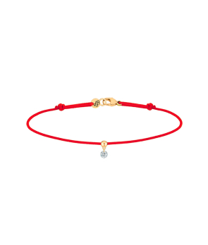 Bracelet La Brune et La Blonde cordon BB rouge or rose diamant