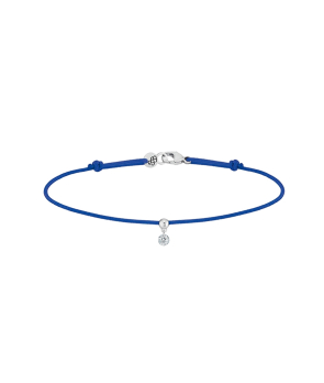 Bracelet La Brune et La Blonde cordon BB bleu or blanc diamant