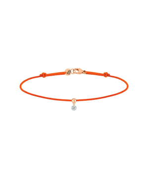 Bracelet La Brune et La Blonde cordon BB orange or rose diamant