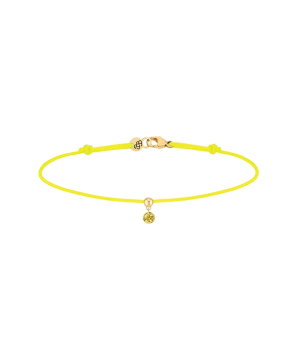 Bracelet La Brune et La Blonde cordon BB jaune or rose saphir jaune