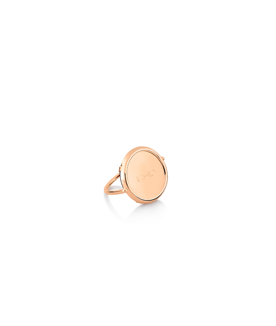 Bague Ginette NY Disc Ring Braille or rose