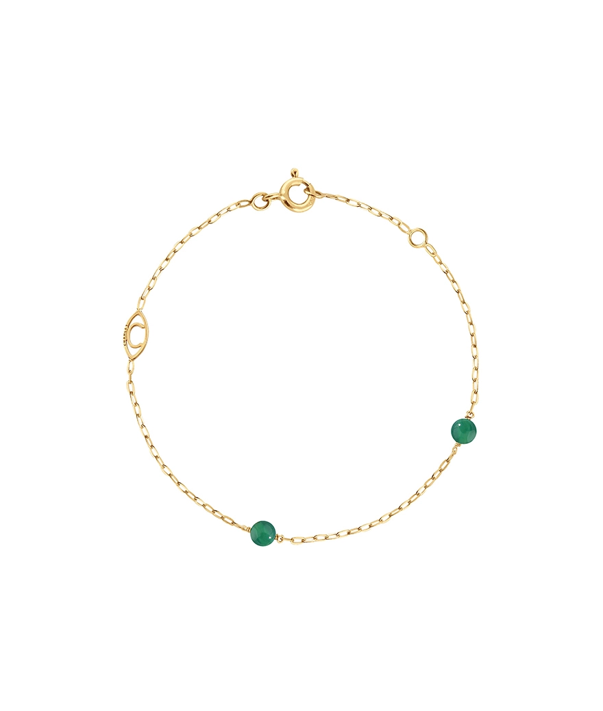 Bracelet Charlet Massilia or jaune agate verte
